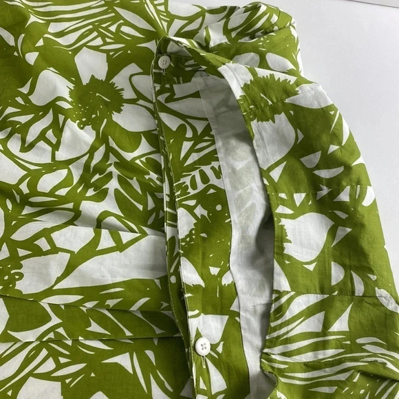 Leaf print maximalist  green white Lane Bryant pencil 100% cotton skirt 1X - Picture 7 of 11
